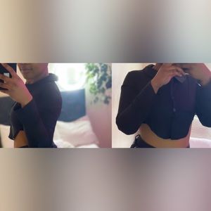 NWOT Collared Crop Top
